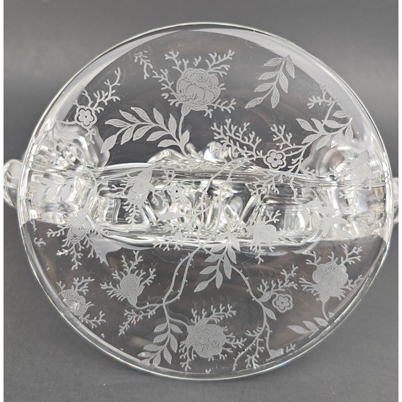 VTG Fostoria Crystal Etched Glass Meadow Rose Baroque Candelabra Candle Holder - Picture 7 of 8